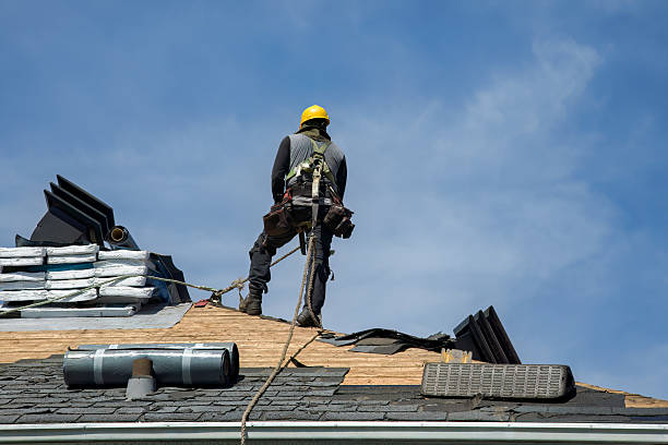 Professional Roof Replacement technician working in Bliss, NY
